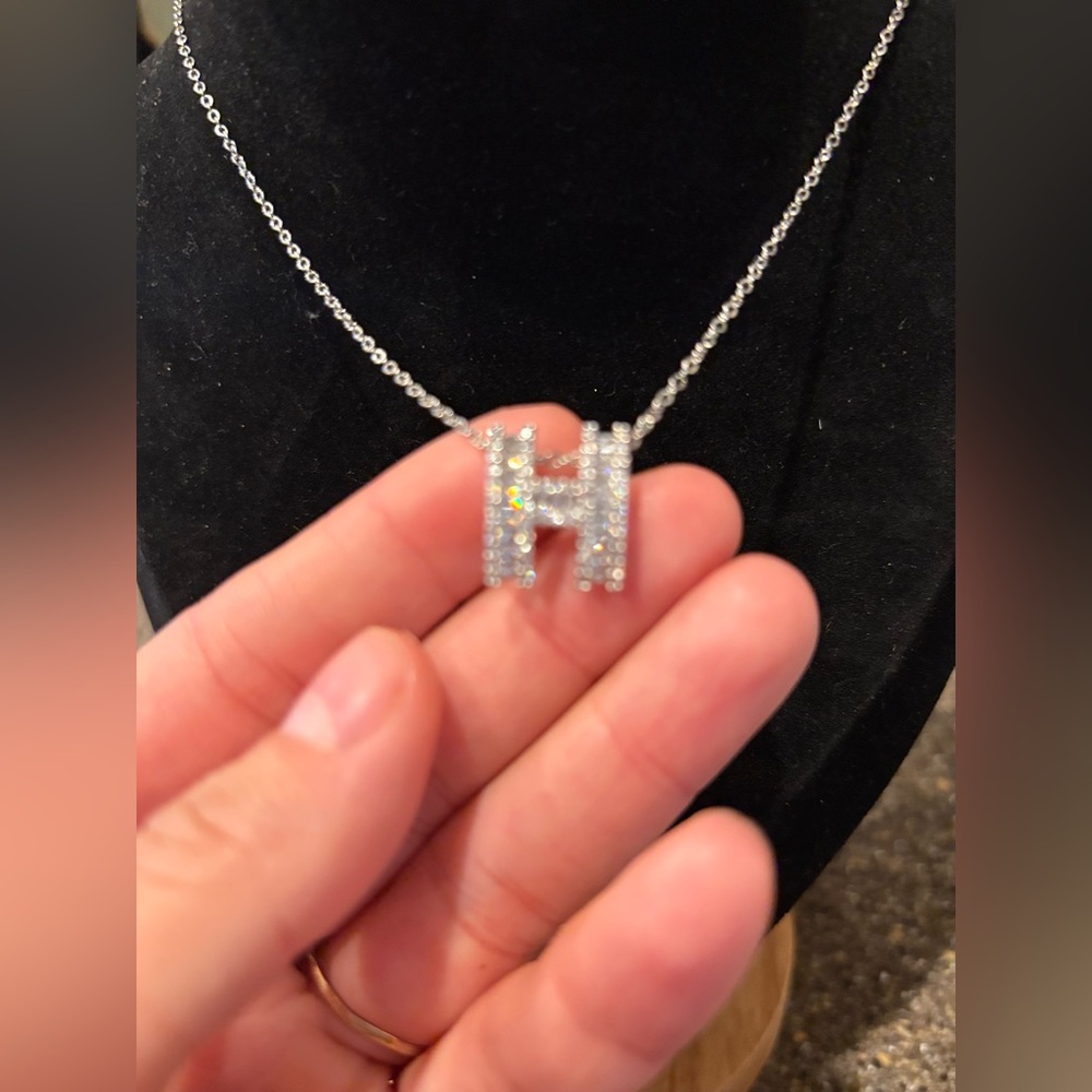H Necklace stainless steel